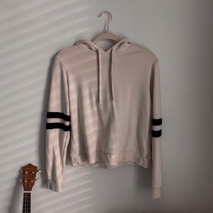 Cream and black striped hoodie